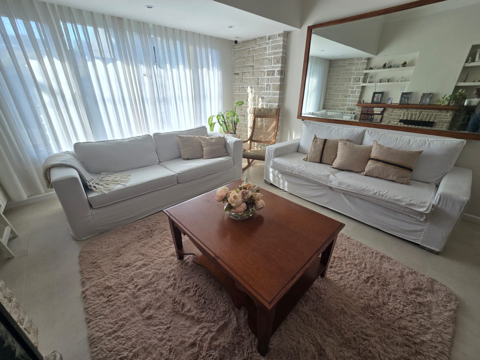 Cortinas de tela con vuelo